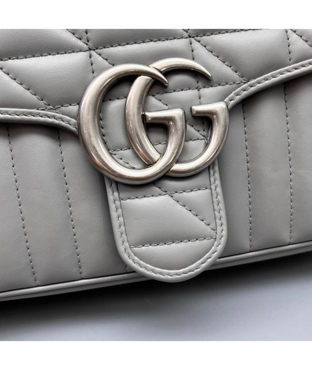 GUCCI Серебряная кожаная сумка через плечо, фото 6