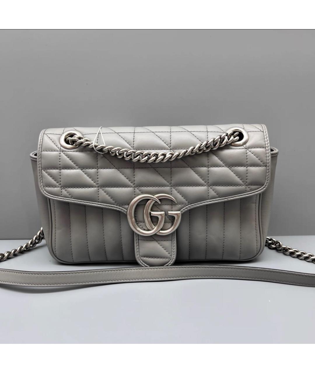 GUCCI Серебряная кожаная сумка через плечо, фото 2