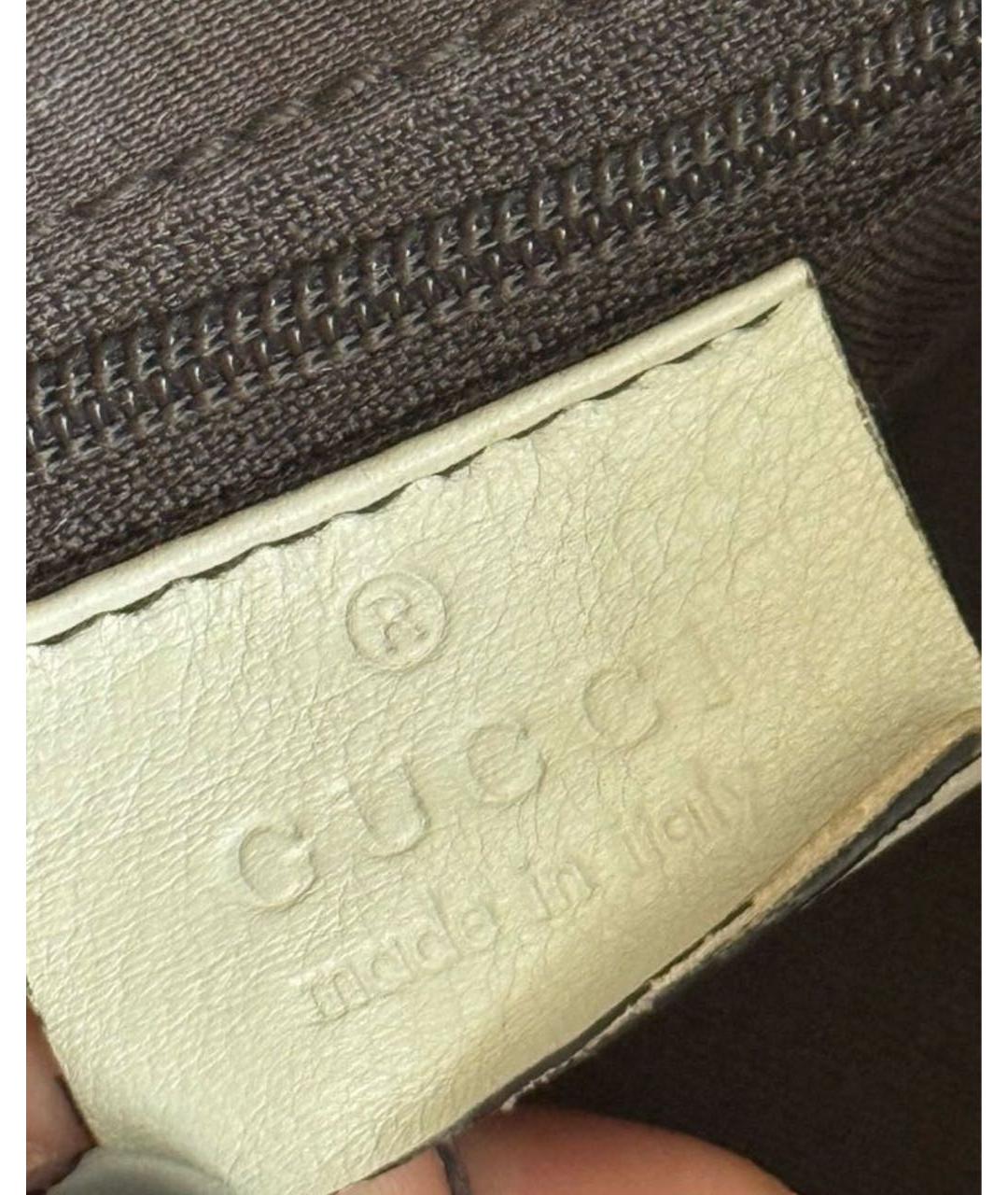 GUCCI Коричневая сумка с короткими ручками из канвы, фото 7