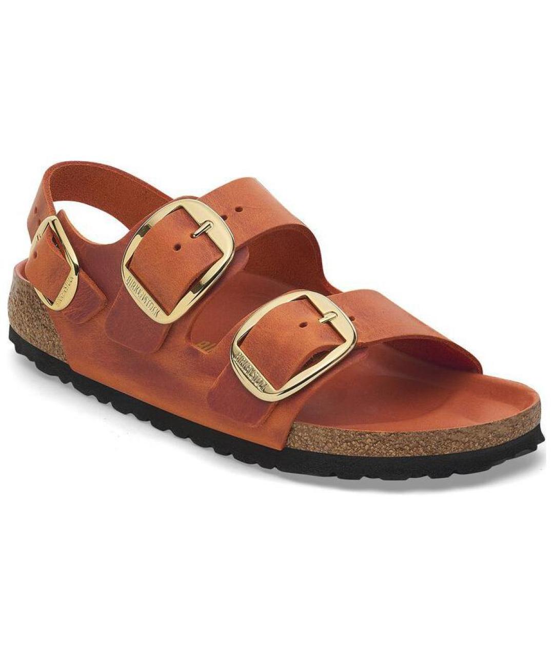 BIRKENSTOCK Оранжевые замшевые сандалии, фото 3