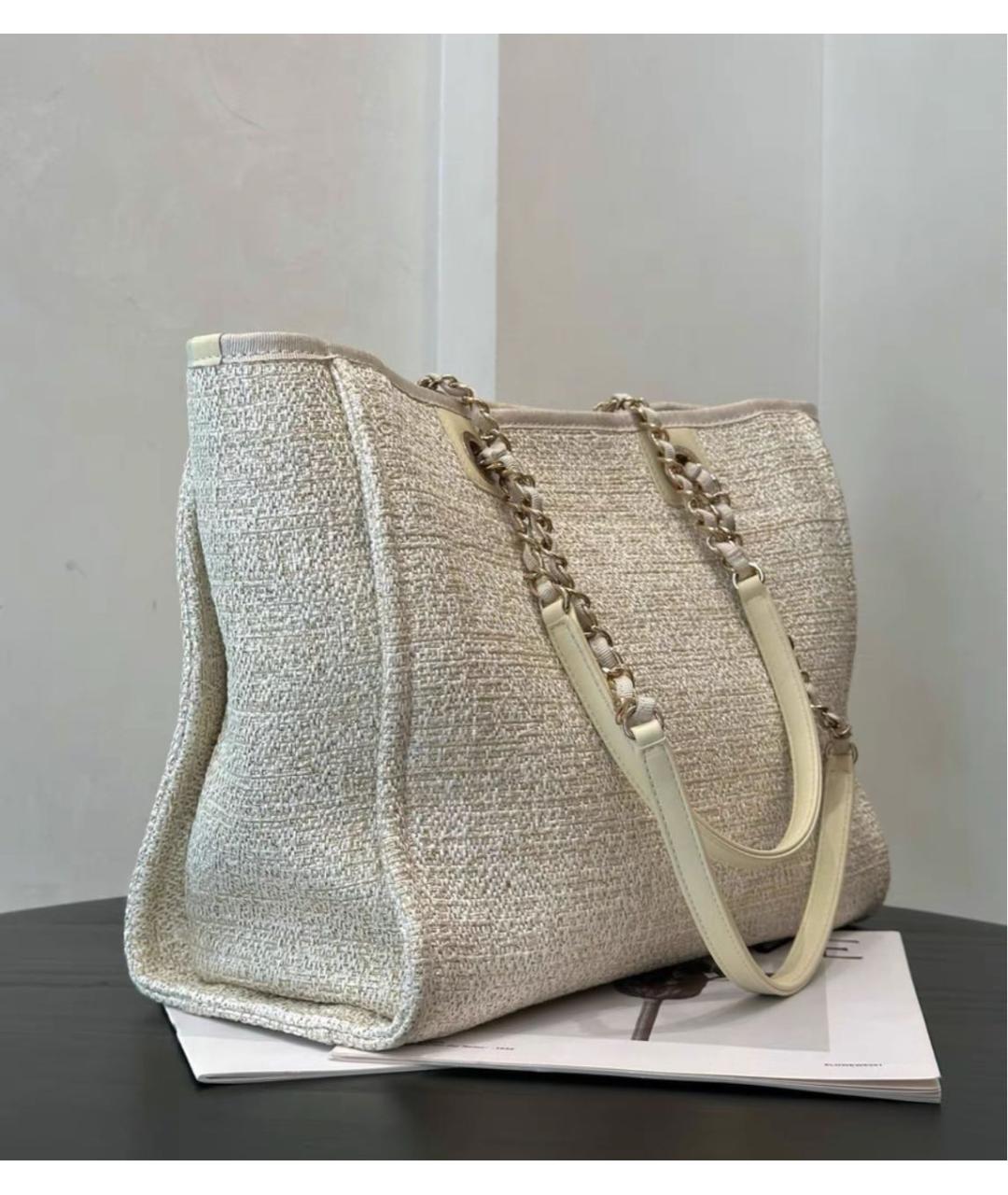CHANEL Бежевая сумка тоут, фото 4