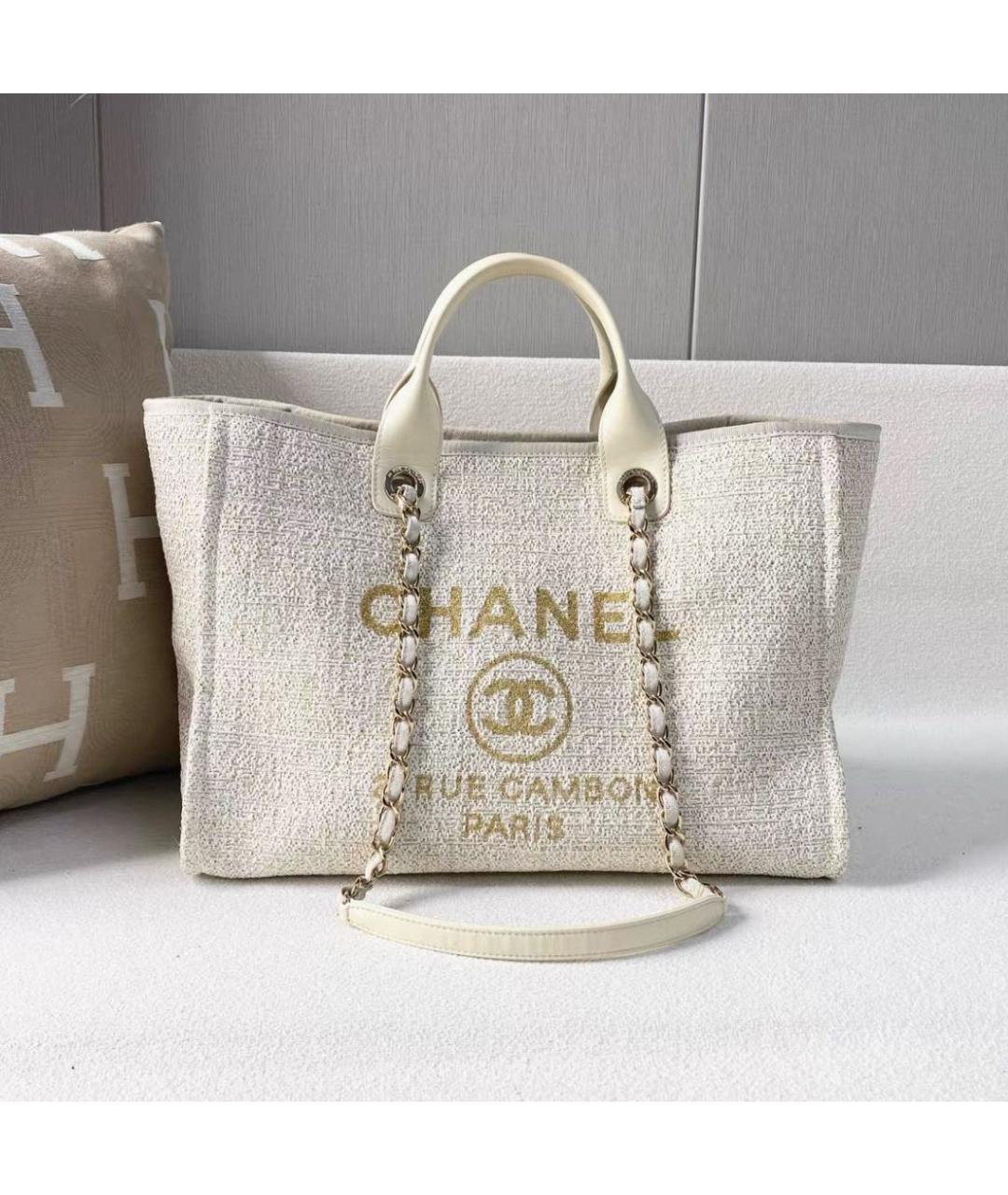 CHANEL Бежевая сумка тоут, фото 7