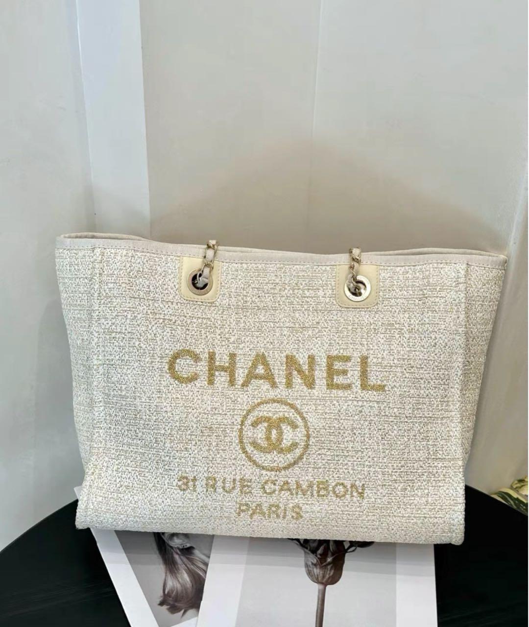 CHANEL Бежевая сумка тоут, фото 5