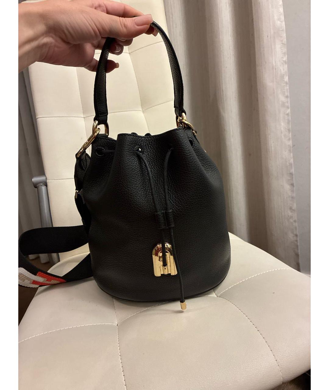 FURLA Черная кожаная сумка через плечо, фото 3