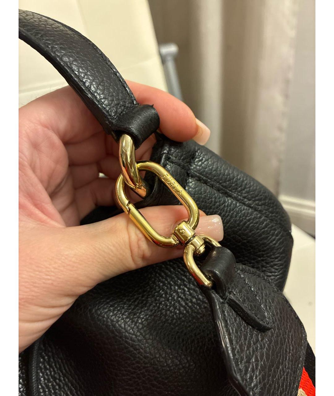 FURLA Черная кожаная сумка через плечо, фото 6