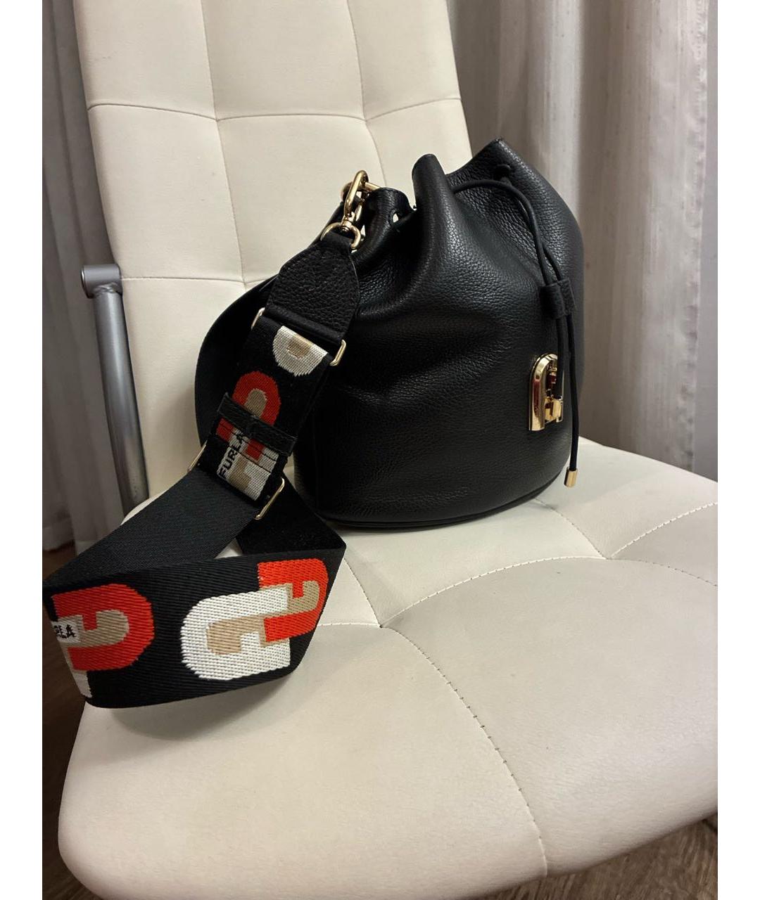 FURLA Черная кожаная сумка через плечо, фото 2