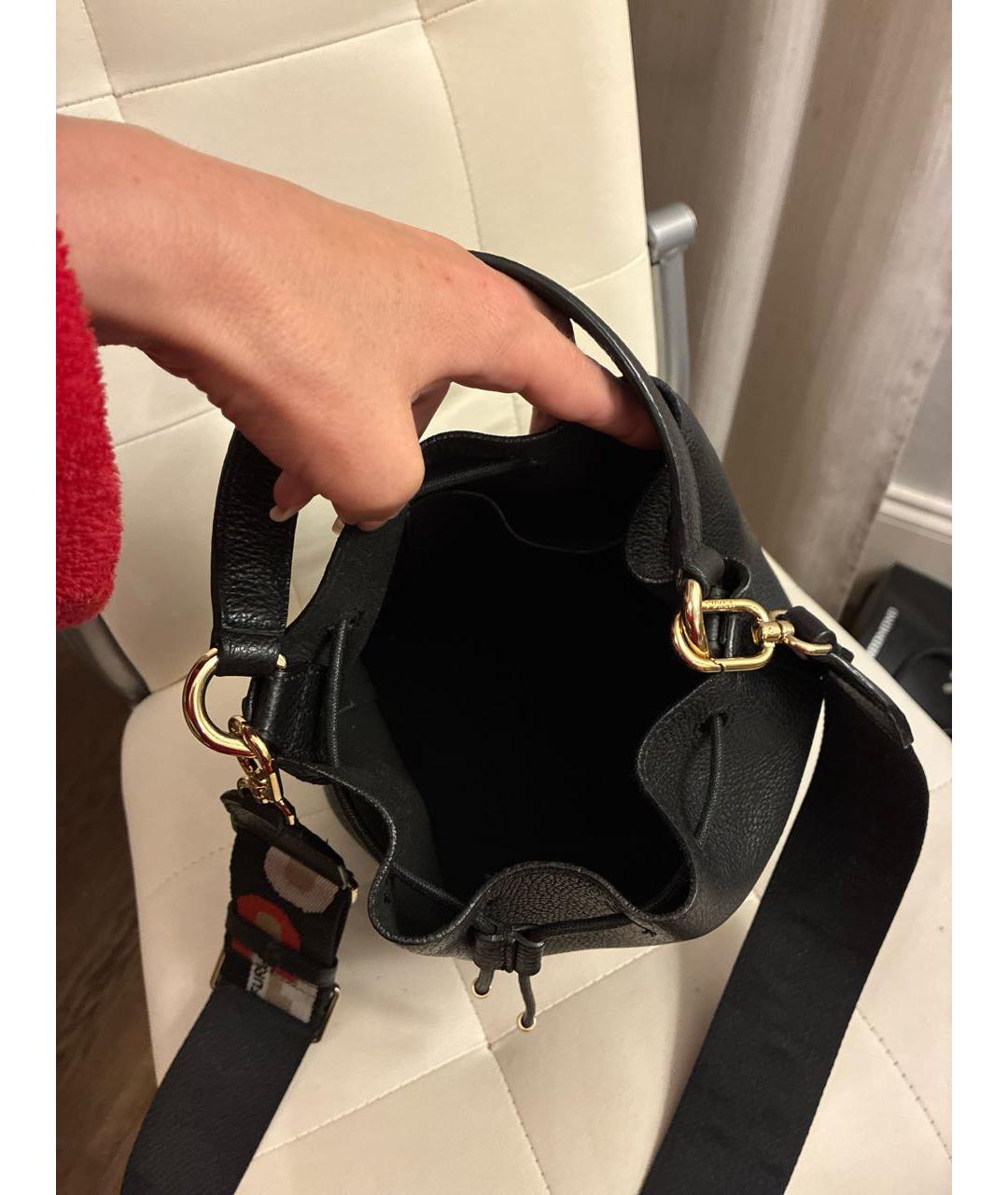 FURLA Черная кожаная сумка через плечо, фото 4