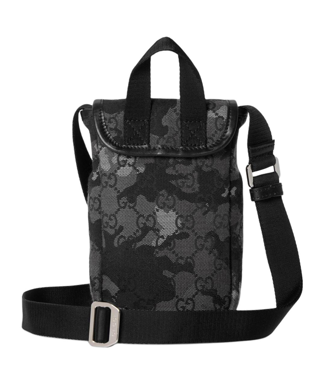 GUCCI Черная сумка на плечо из канвы, фото 4