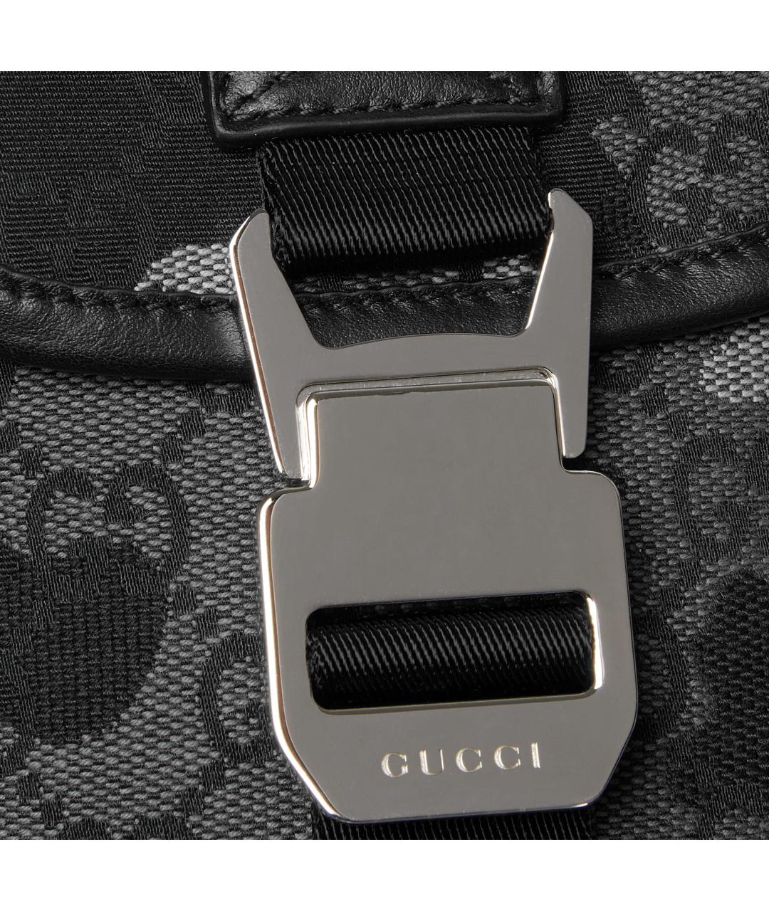 GUCCI Черная сумка на плечо из канвы, фото 5
