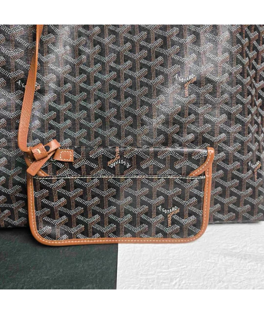 GOYARD Коричневая сумка тоут из канвы, фото 6