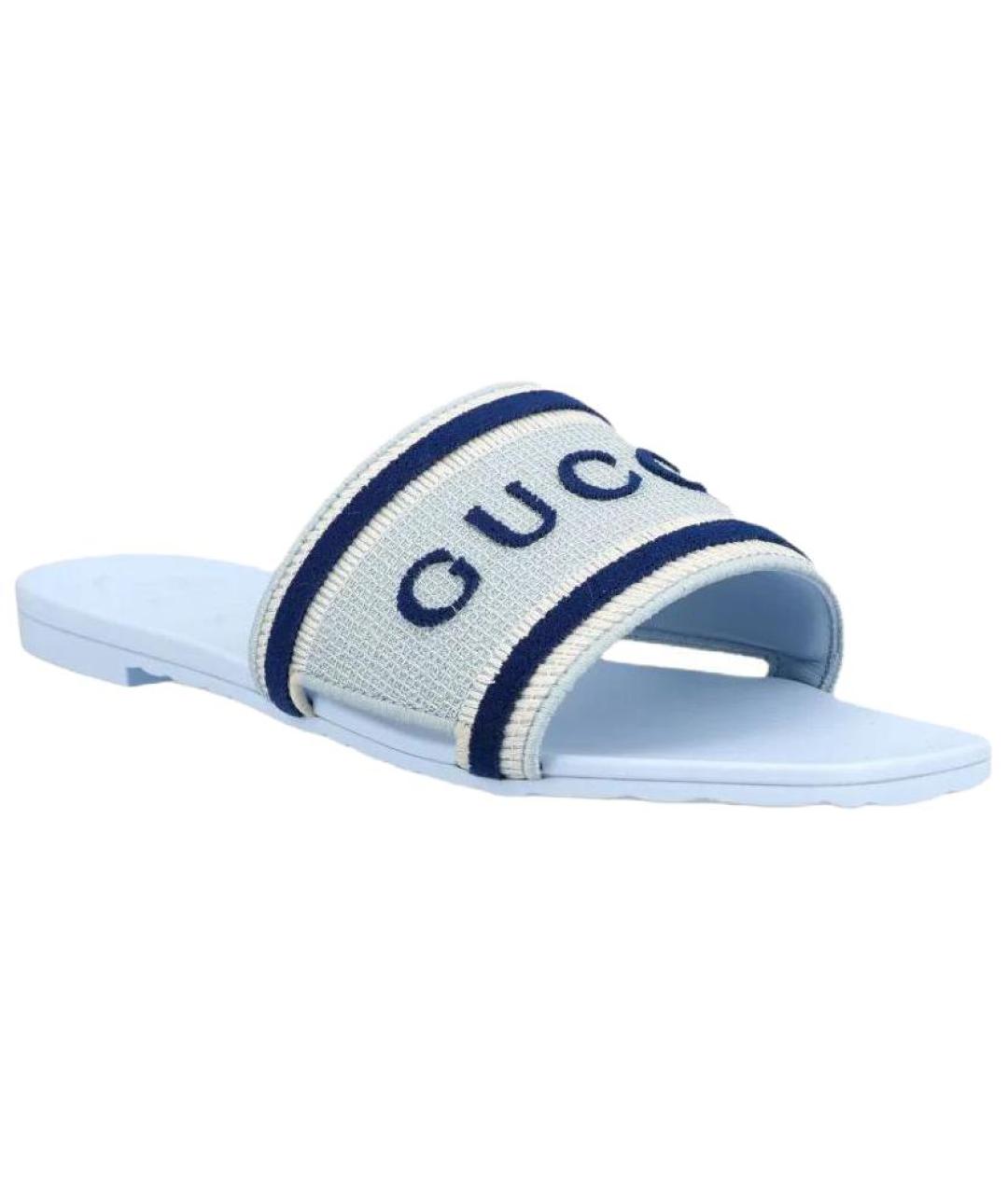 GUCCI Голубые шлепанцы, фото 4