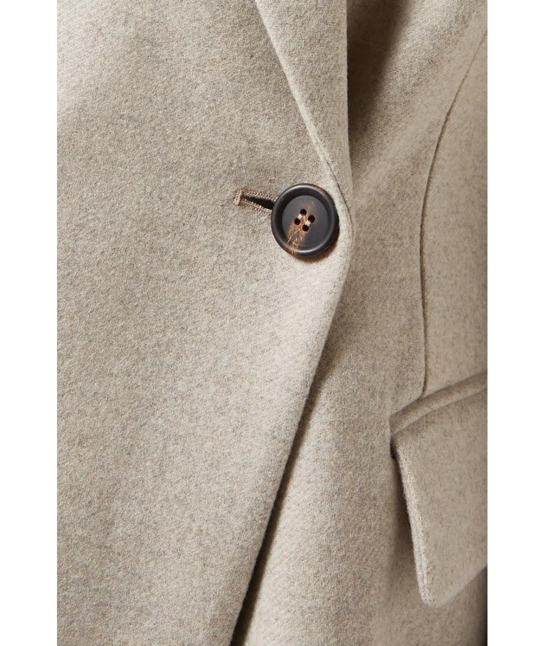 BRUNELLO CUCINELLI Бежевое шерстяное пальто, фото 9
