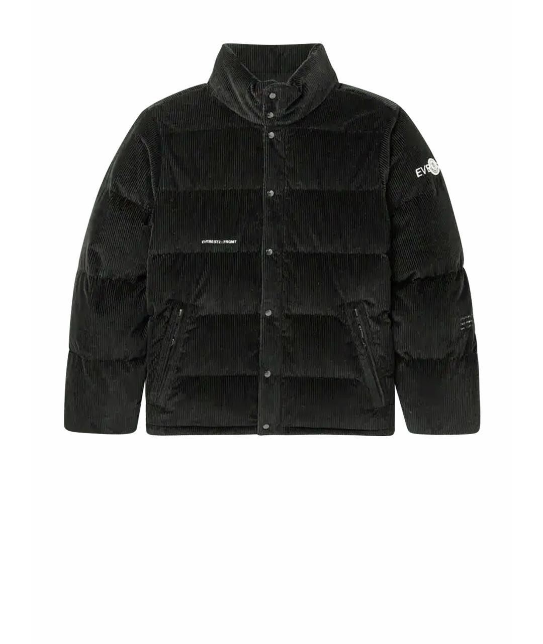 MONCLER Черный велюровый пуховик, фото 1