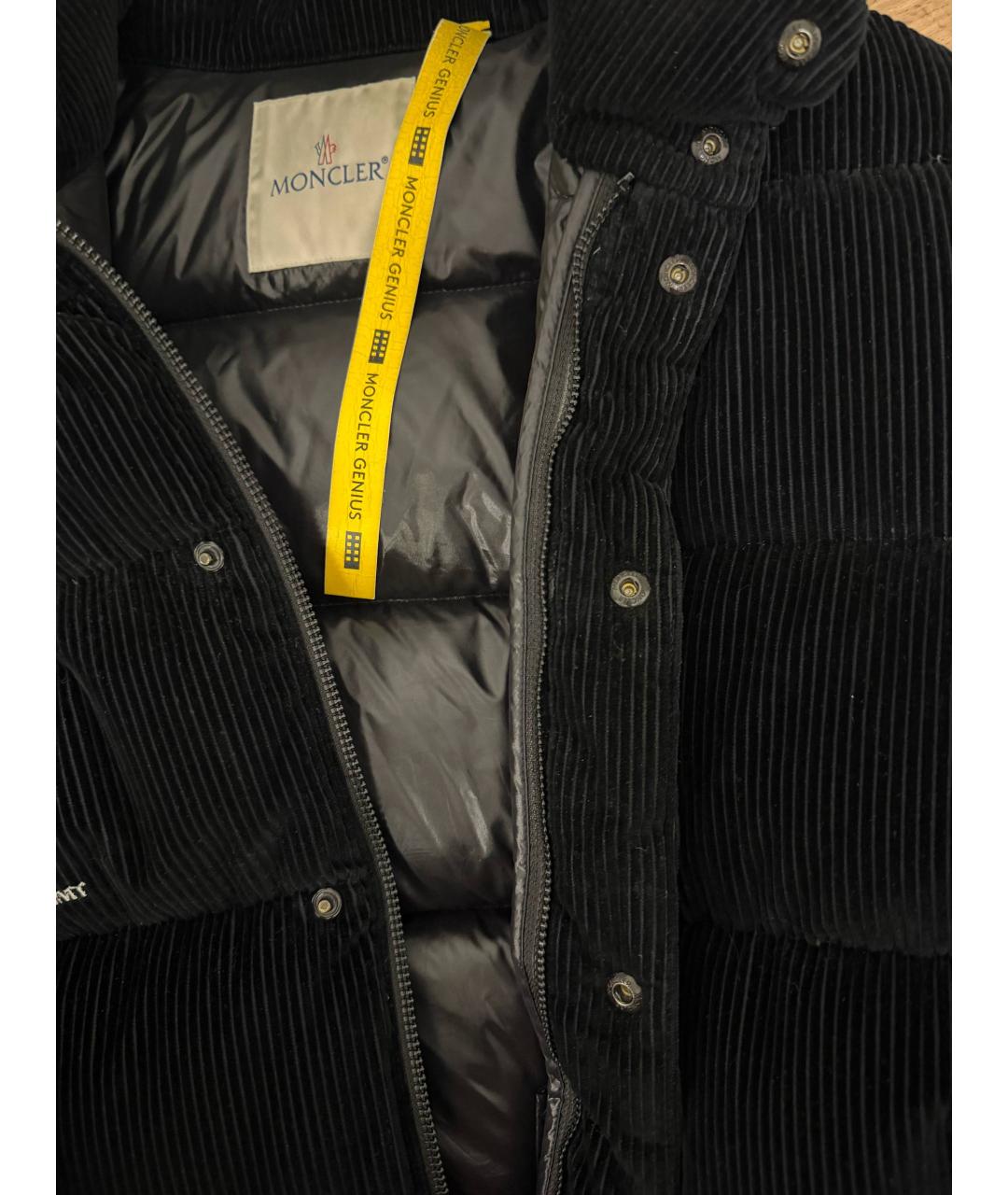 MONCLER Черный велюровый пуховик, фото 4