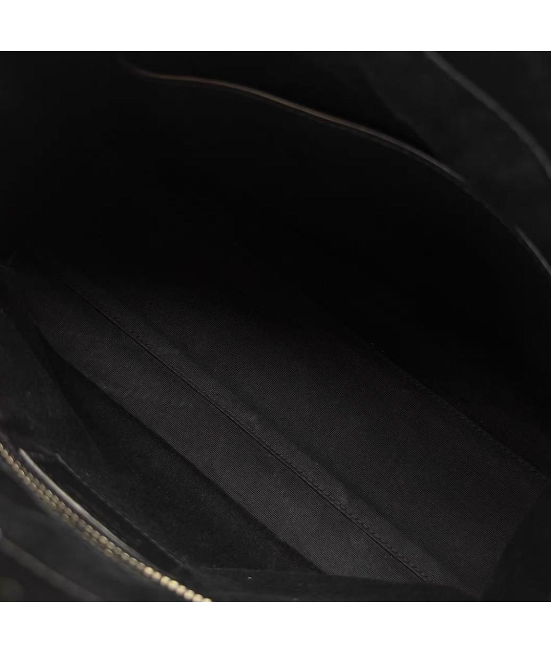 SAINT LAURENT Черная кожаная сумка тоут, фото 7