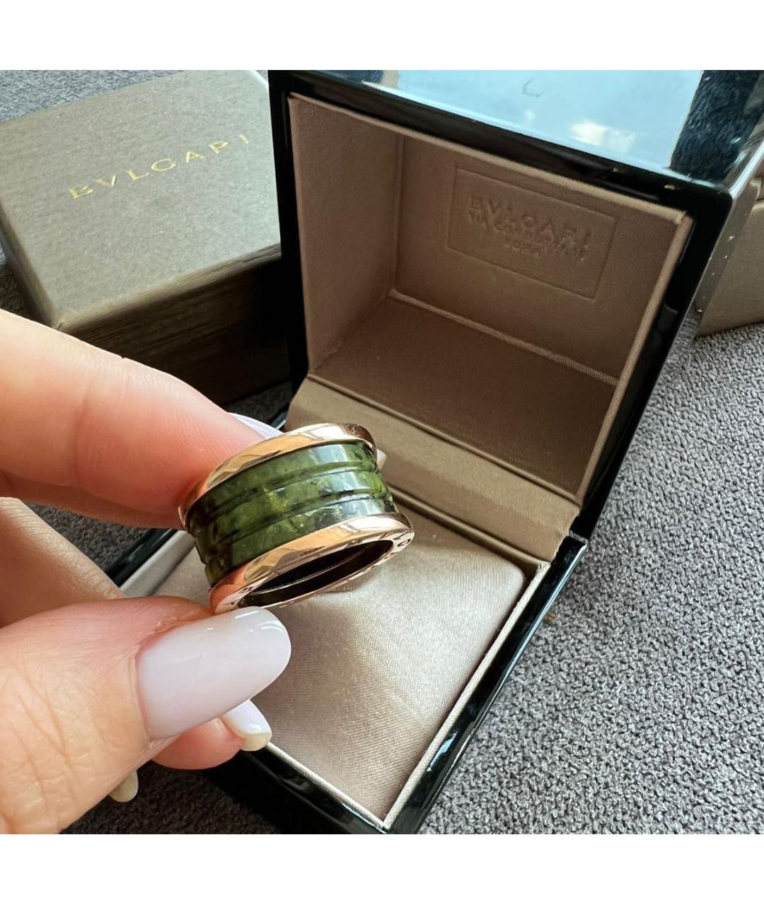 BVLGARI Зеленые кольцо из розового золота, фото 8