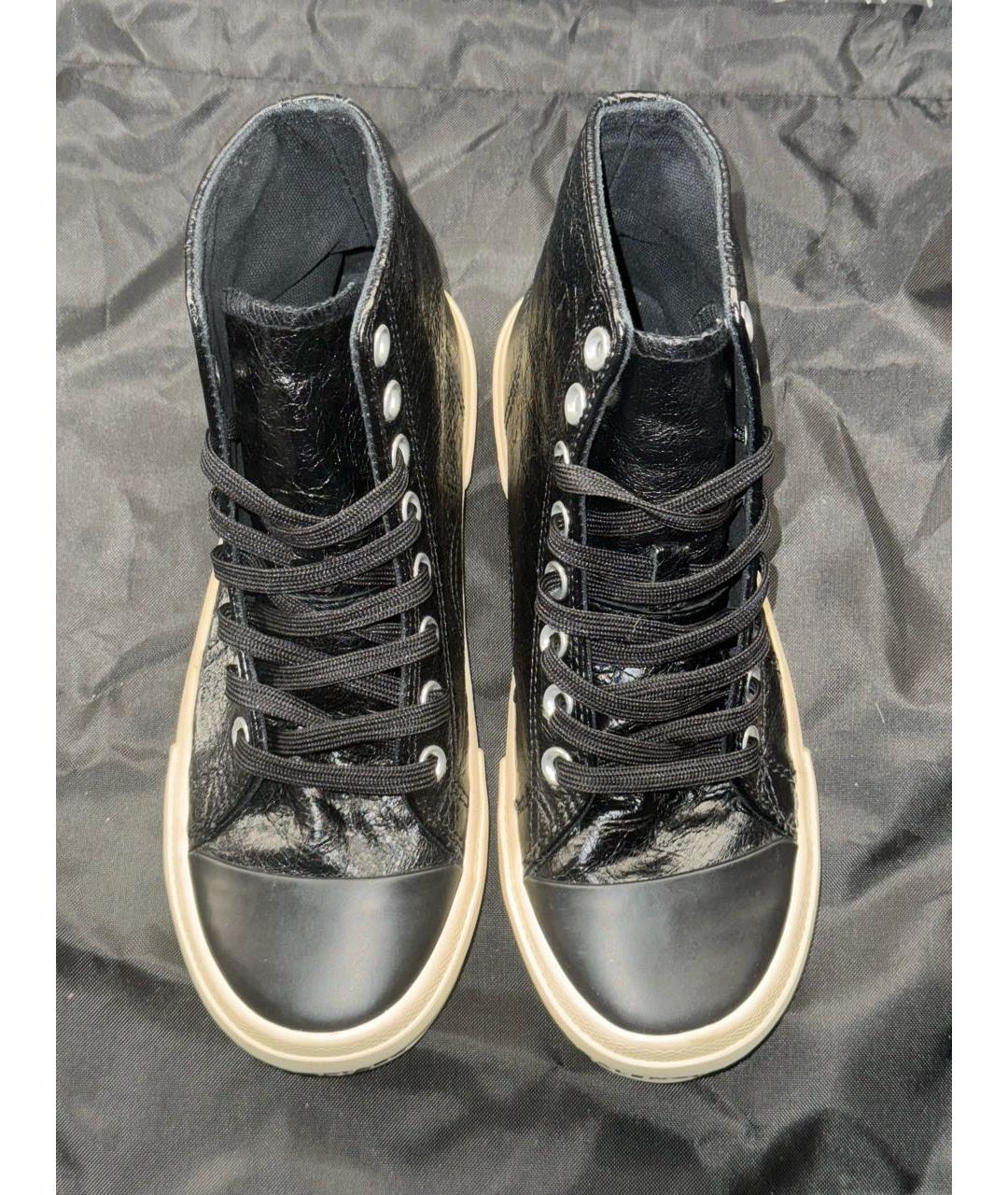BALENCIAGA Черные кожаные кеды, фото 3