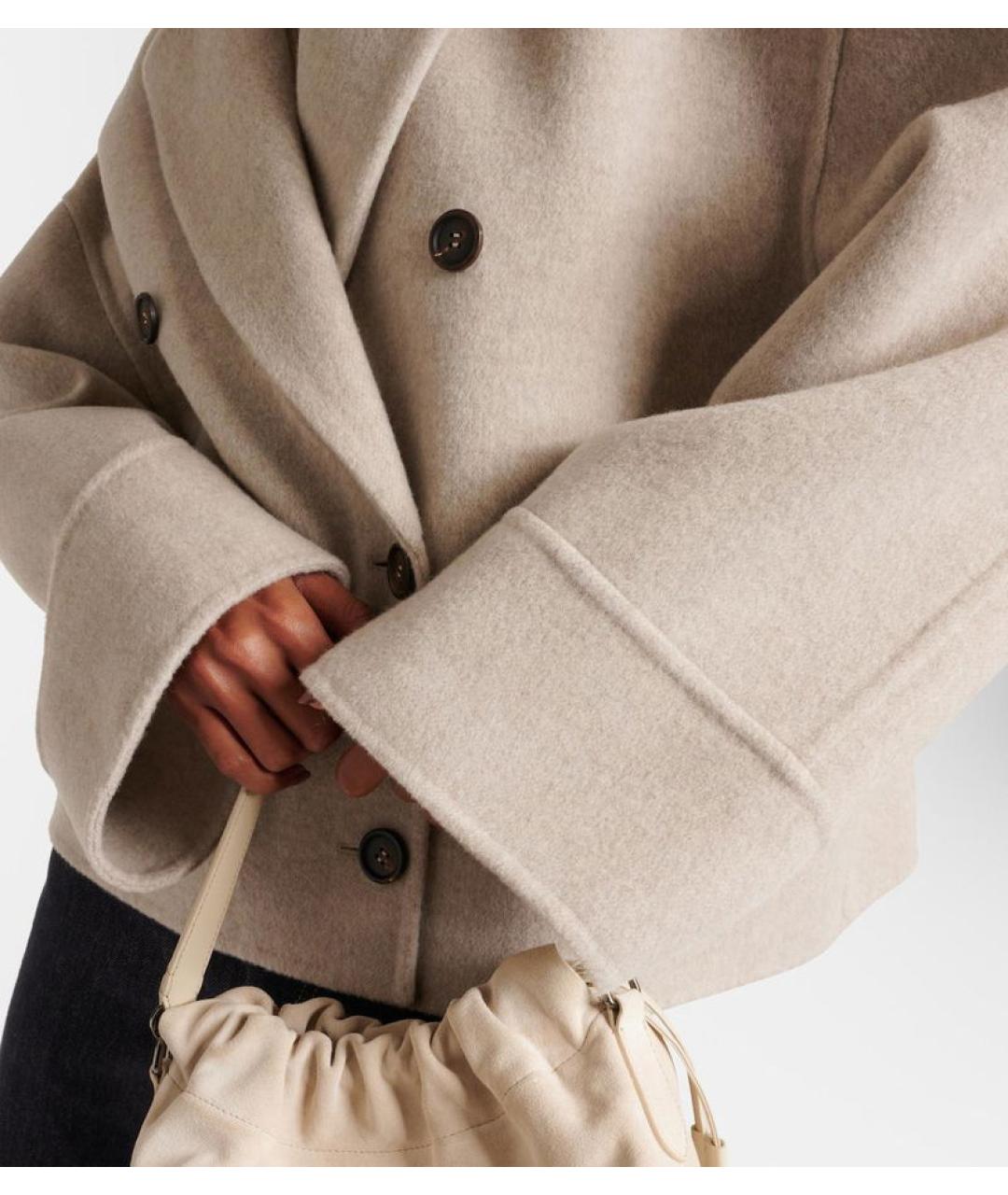 BRUNELLO CUCINELLI Бежевое шерстяное пальто, фото 6