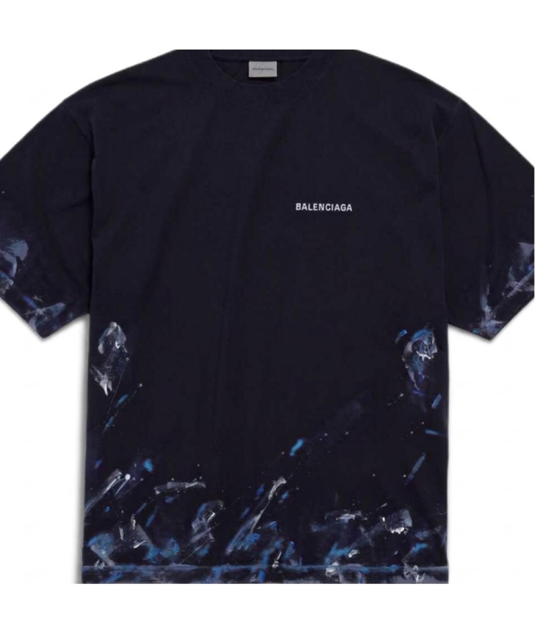 BALENCIAGA Темно-синяя футболка, фото 3