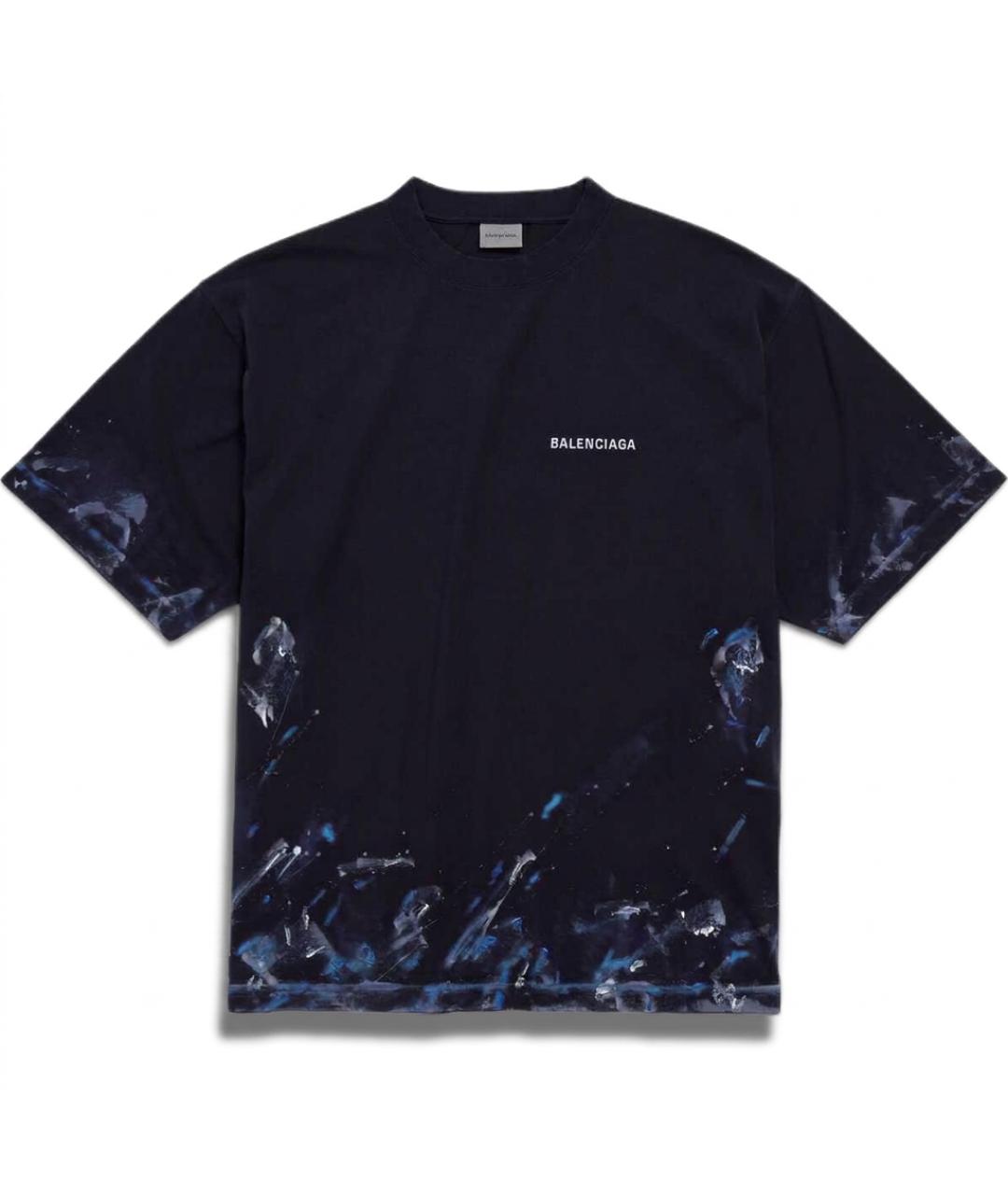 BALENCIAGA Темно-синяя футболка, фото 1