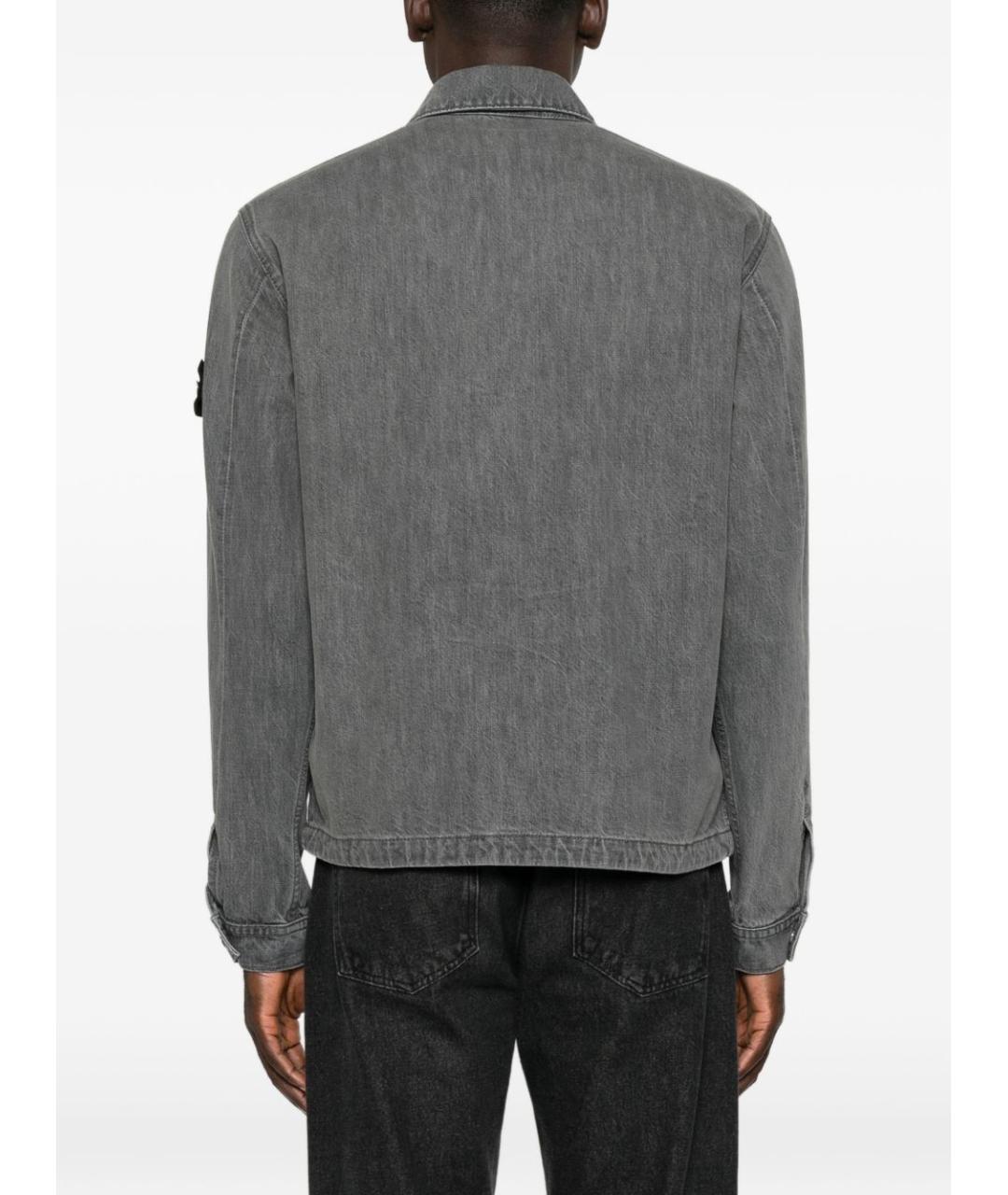 STONE ISLAND Серая хлопковая куртка, фото 3
