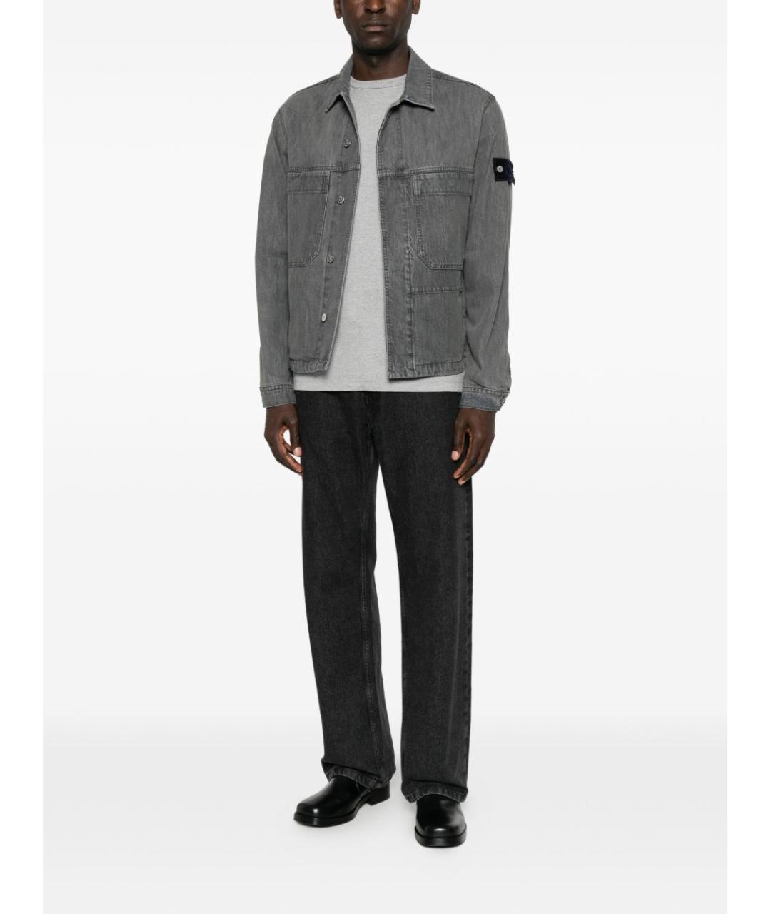 STONE ISLAND Серая хлопковая куртка, фото 2