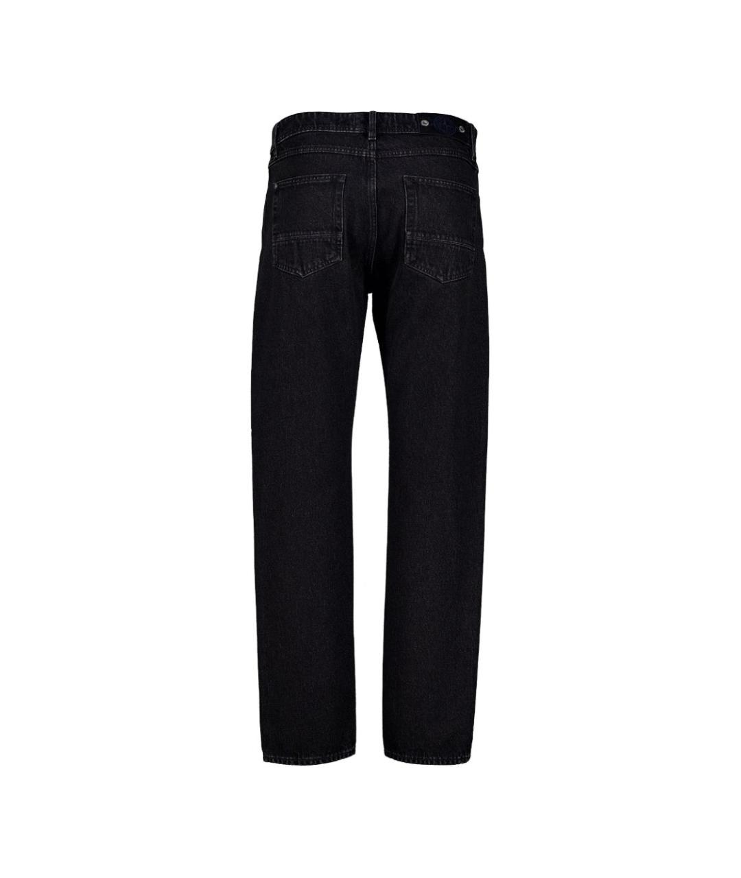 STONE ISLAND Черные хлопковые прямые джинсы, фото 2