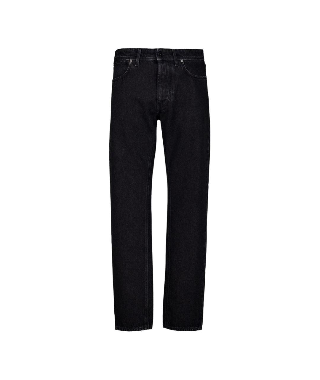 STONE ISLAND Черные хлопковые прямые джинсы, фото 1