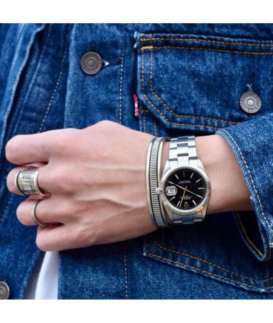 ROLEX Серебряные металлические часы, фото 7