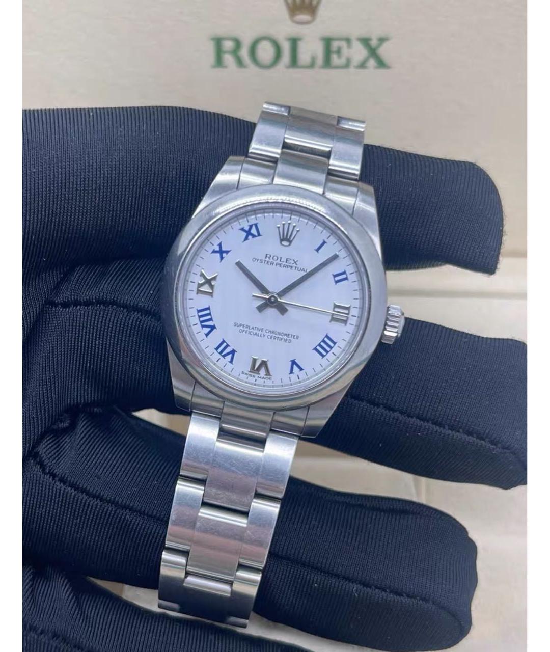 ROLEX Белые металлические часы, фото 5