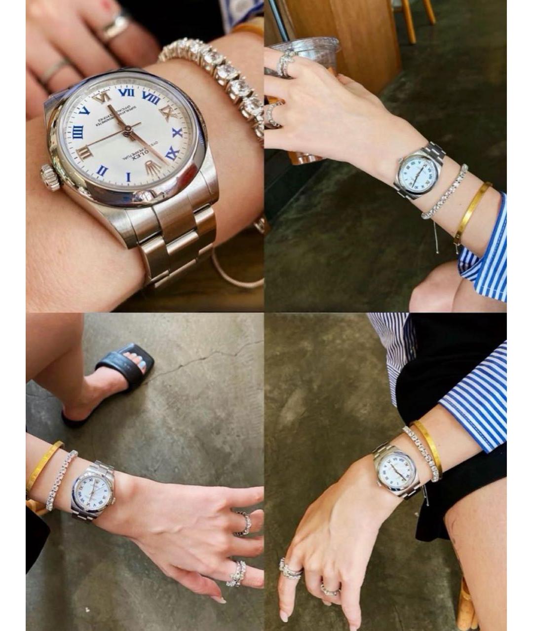ROLEX Белые металлические часы, фото 4