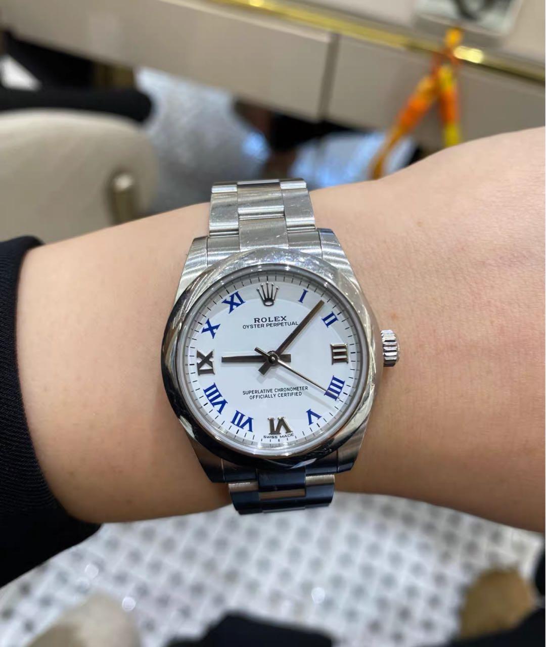 ROLEX Белые металлические часы, фото 2