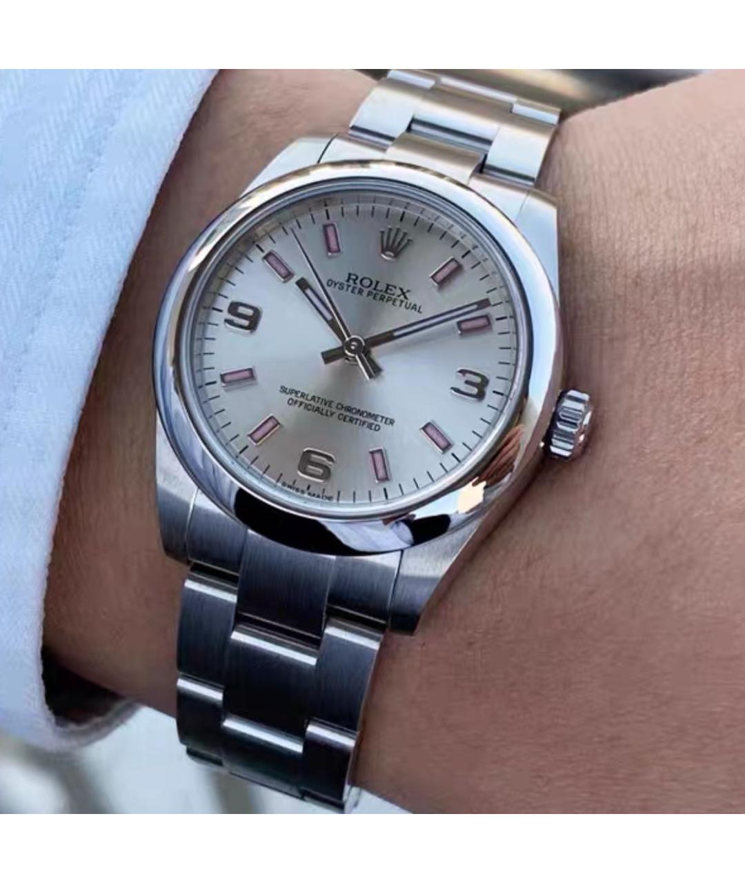 ROLEX Серебряные металлические часы, фото 7