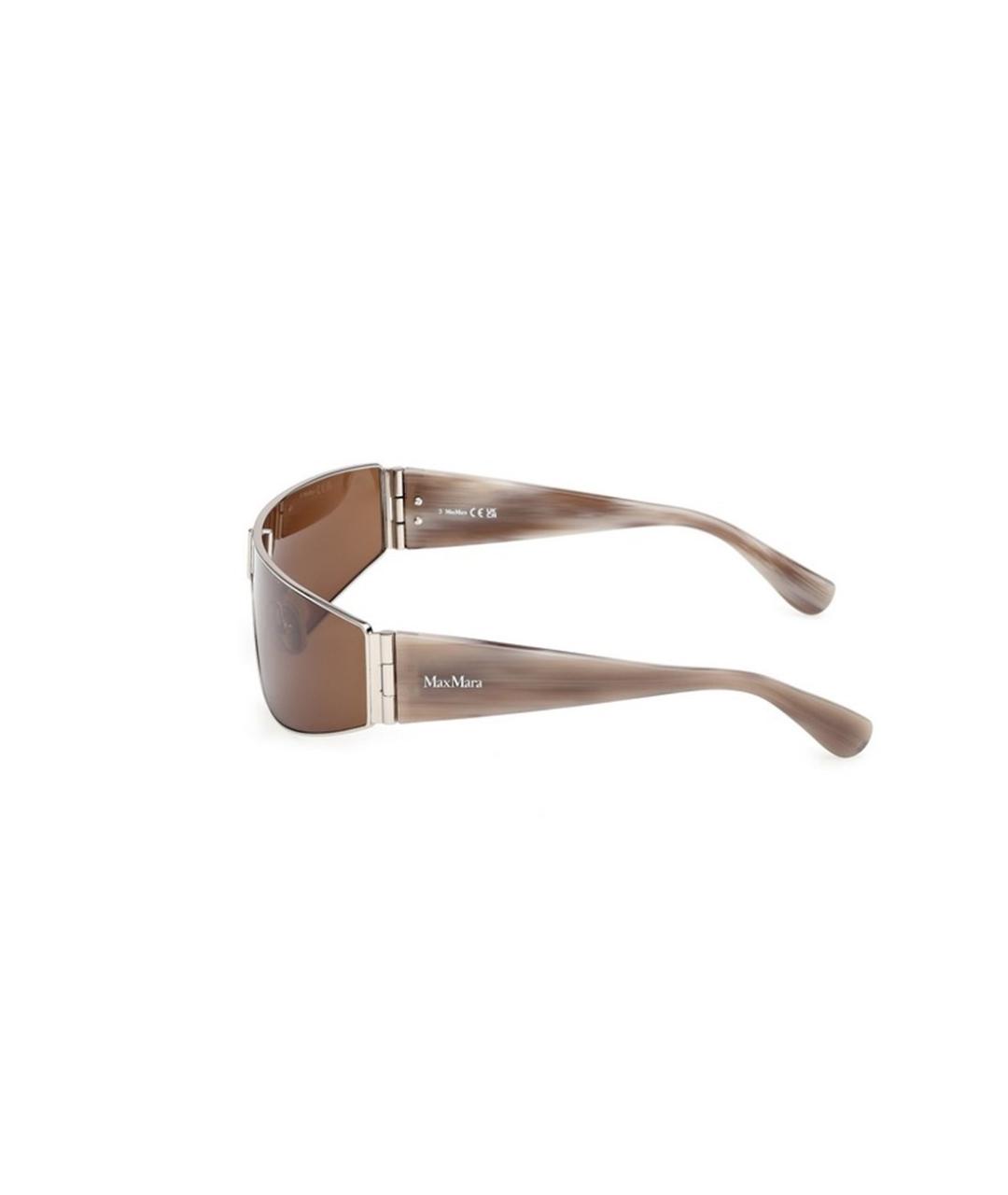 MAX MARA Коричневые пластиковые солнцезащитные очки, фото 2