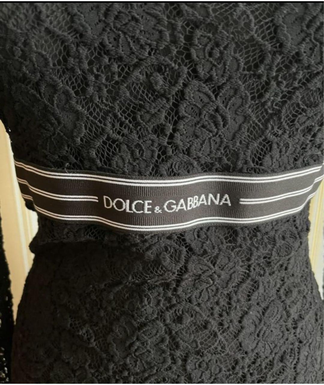 DOLCE&GABBANA Черная кружевная блузы, фото 3