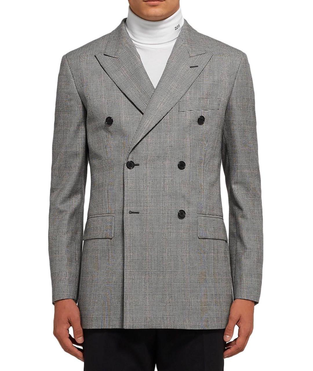 CALVIN KLEIN 205W39NYC Серый шерстяной пиджак, фото 2
