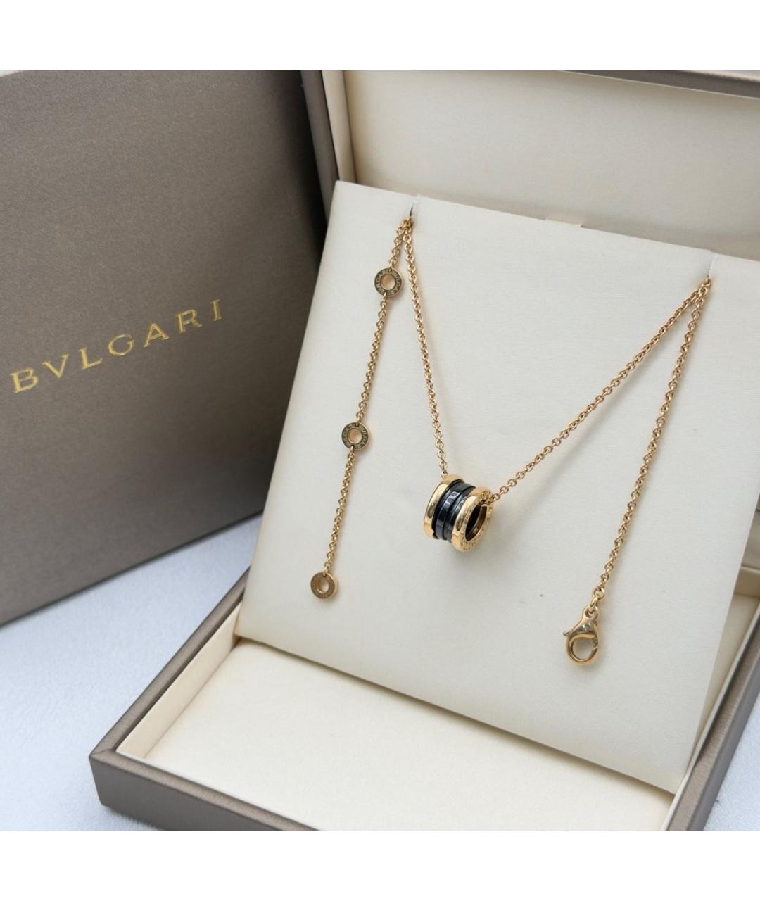 BVLGARI Черное колье из розового золота, фото 6