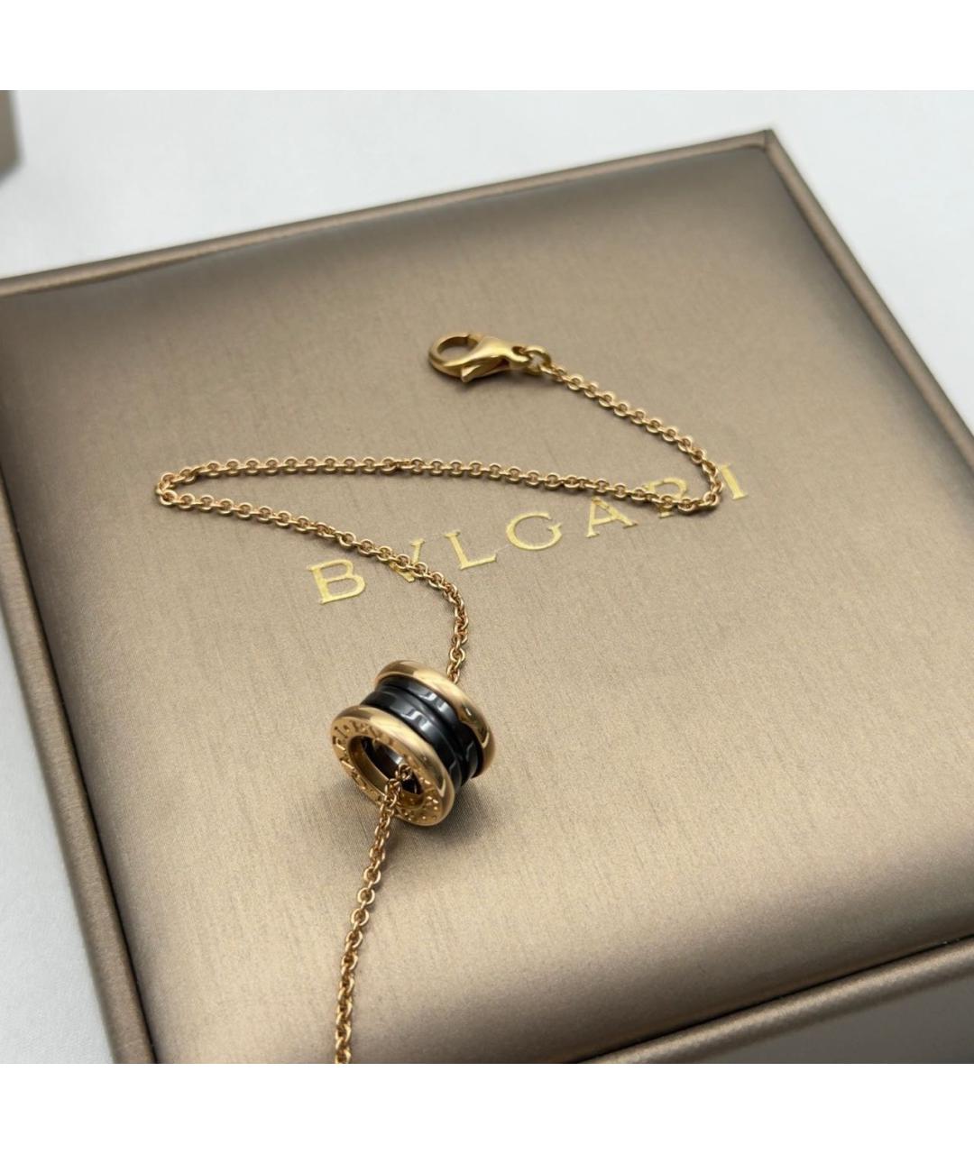 BVLGARI Черное колье из розового золота, фото 3