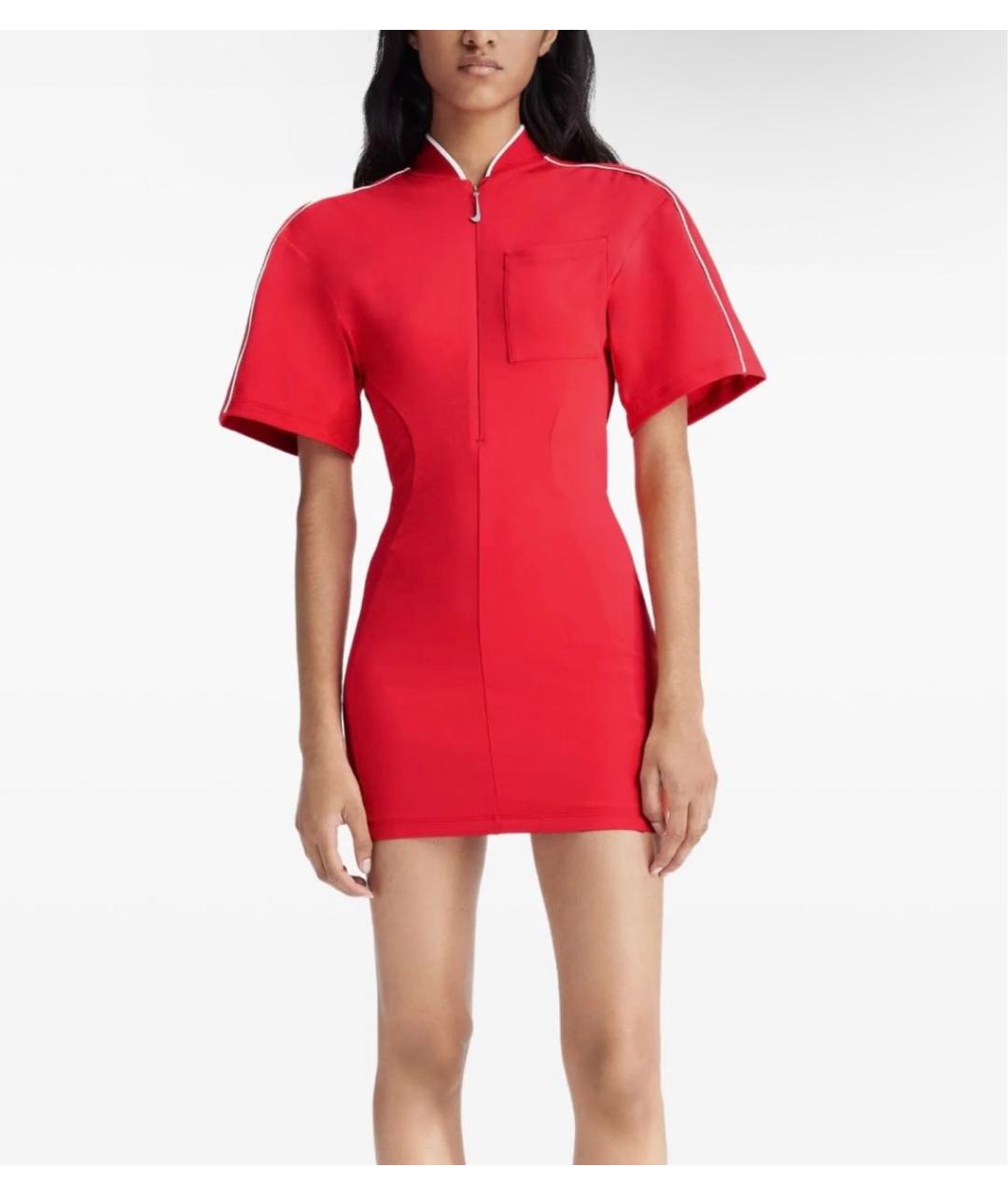 JACQUEMUS Красное полиэстеровое повседневное платье, фото 5