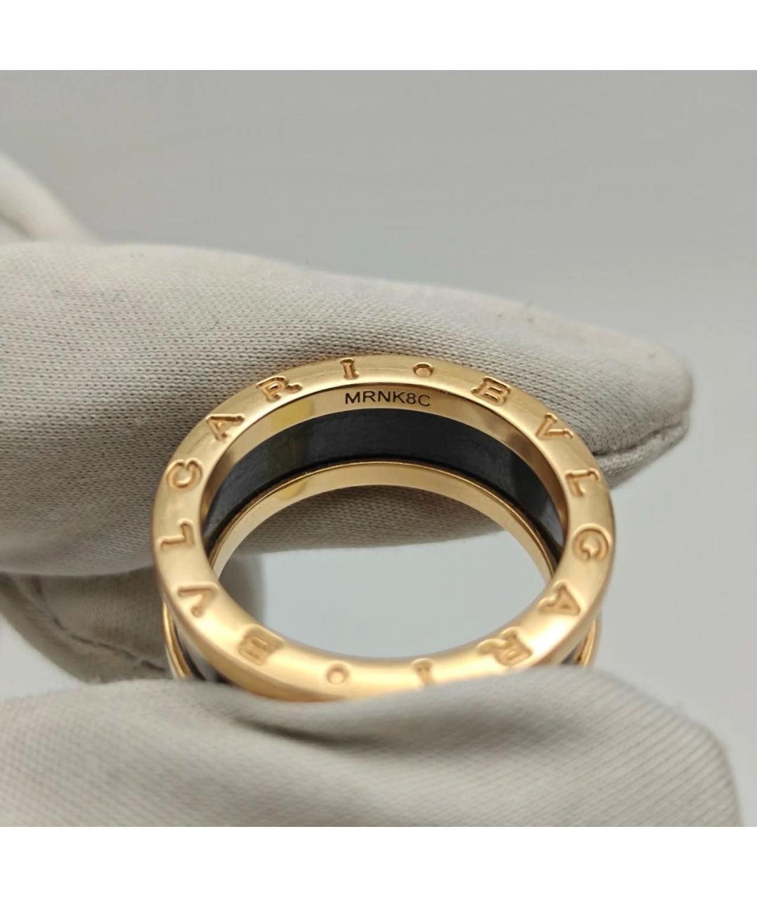 BVLGARI Черное кольцо из желтого золота, фото 4