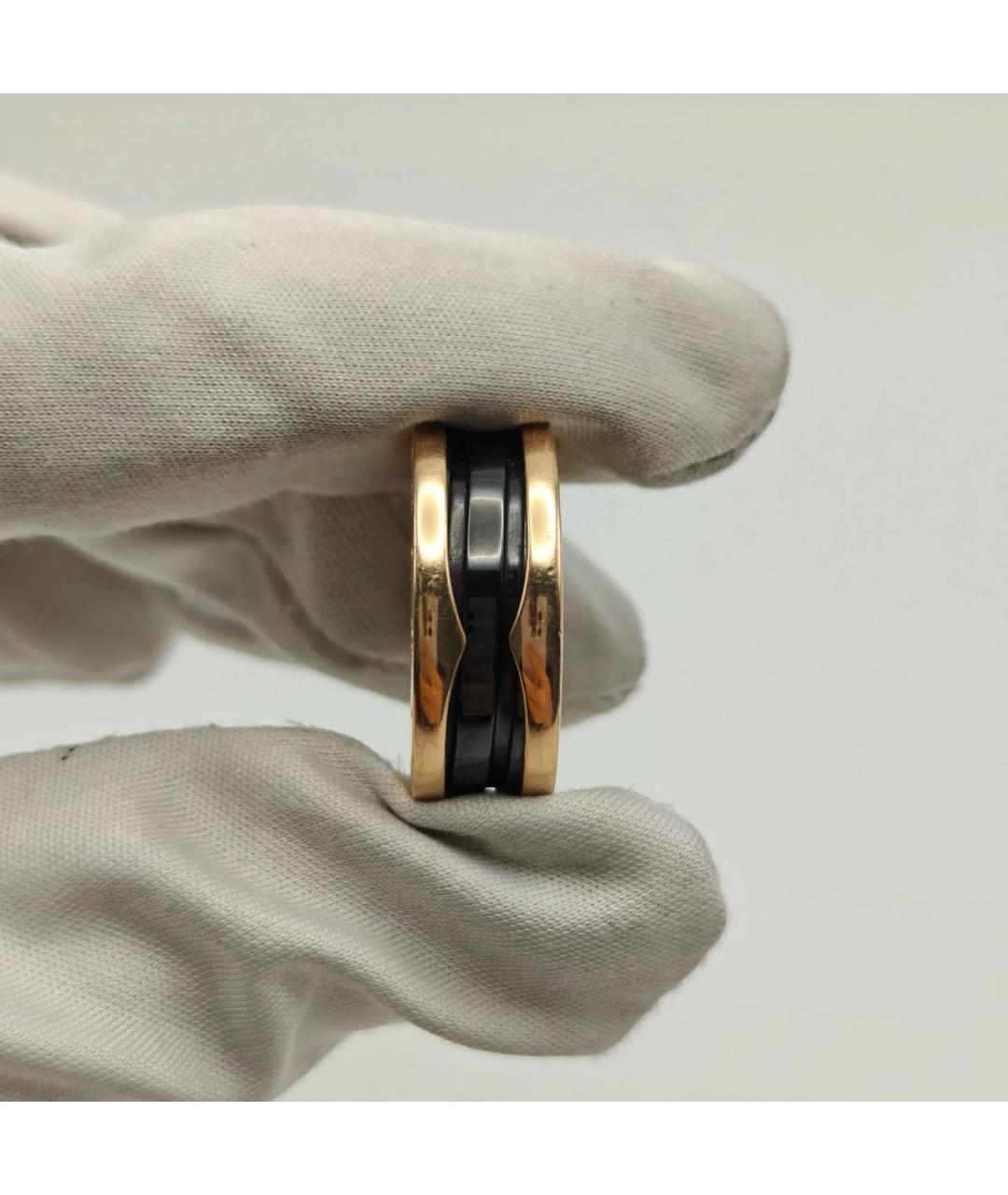 BVLGARI Черное кольцо из желтого золота, фото 7