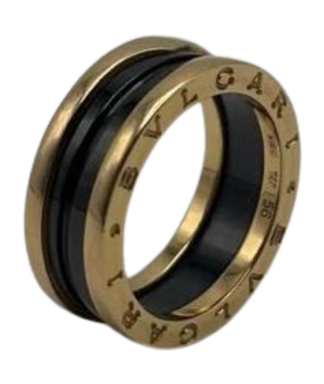 BVLGARI Черное кольцо из желтого золота, фото 1