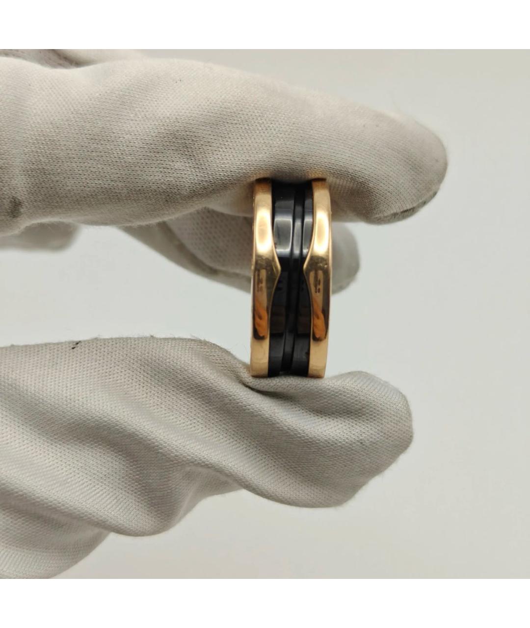 BVLGARI Черное кольцо из желтого золота, фото 8