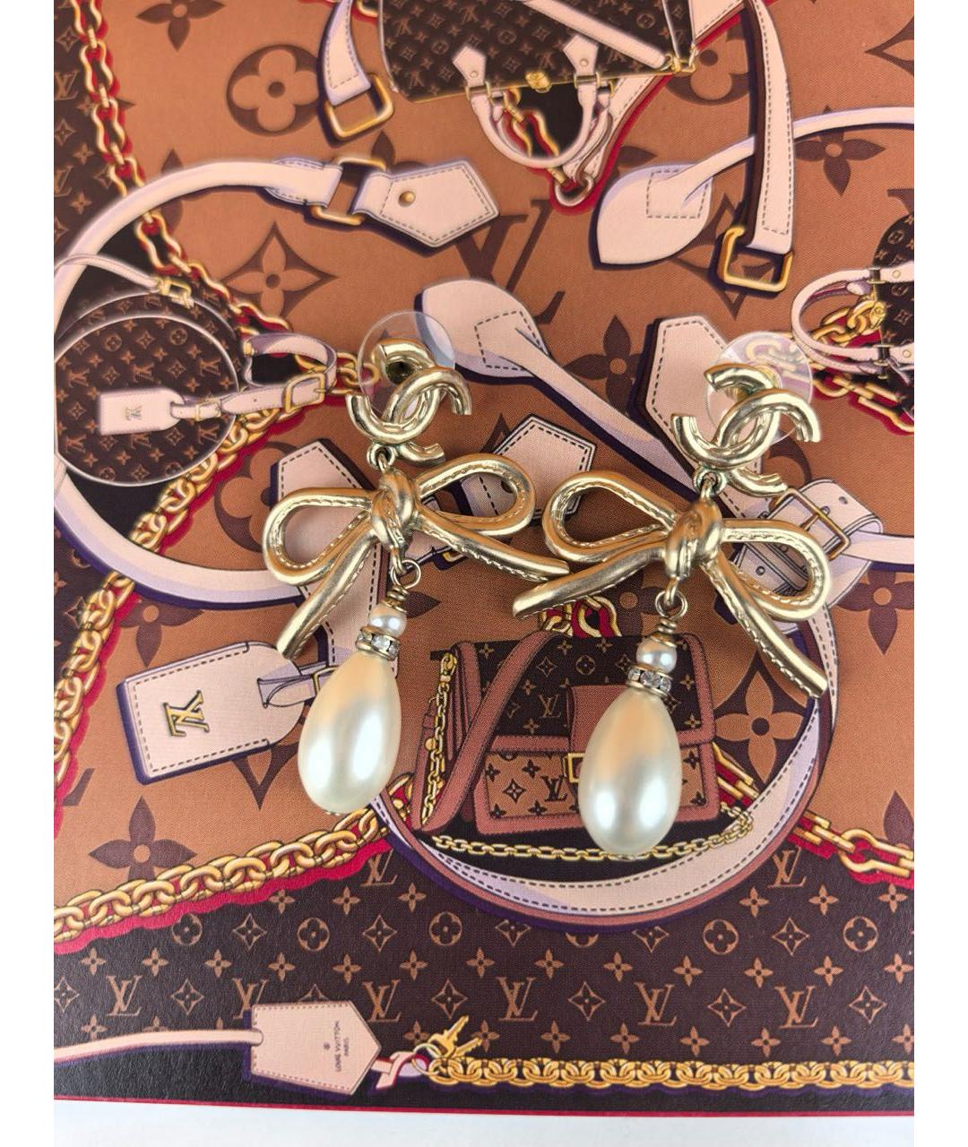 CHANEL Золотые серьги, фото 4