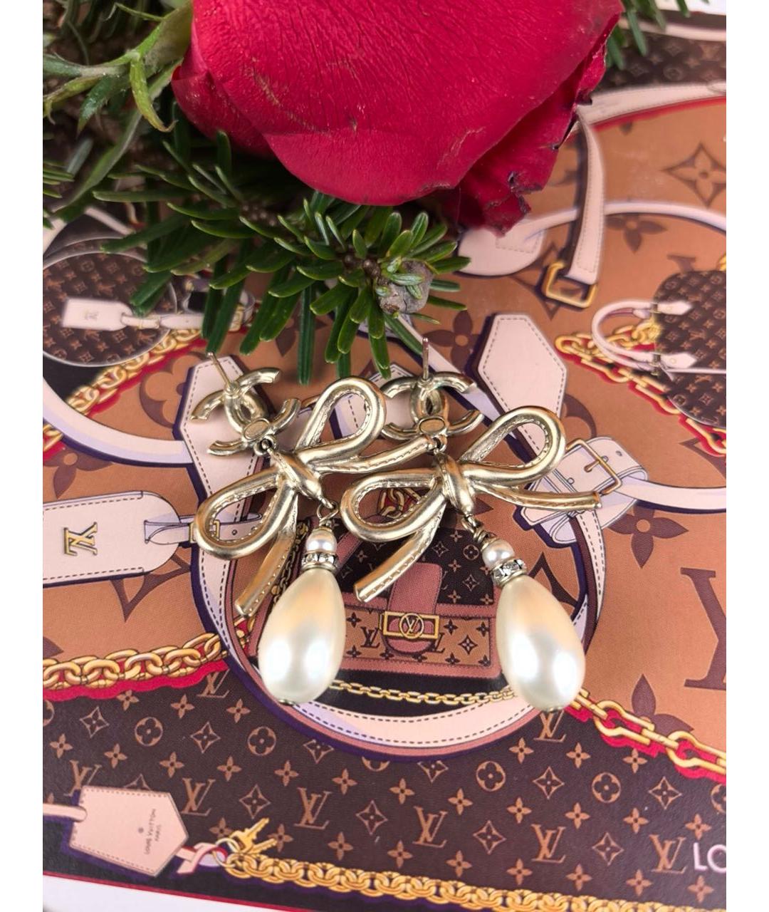 CHANEL Золотые серьги, фото 3