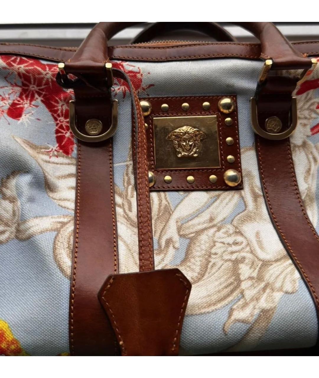 VERSACE Мульти тканевая сумка с короткими ручками, фото 7