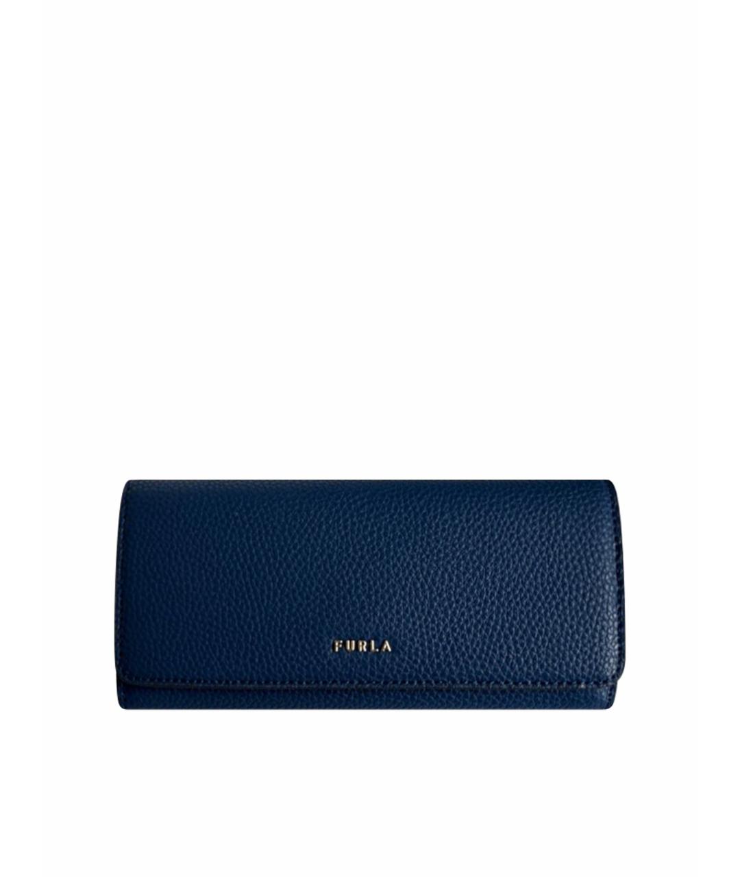 FURLA Темно-синий кожаный кошелек, фото 1
