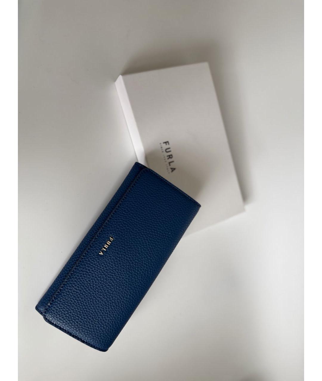 FURLA Темно-синий кожаный кошелек, фото 9