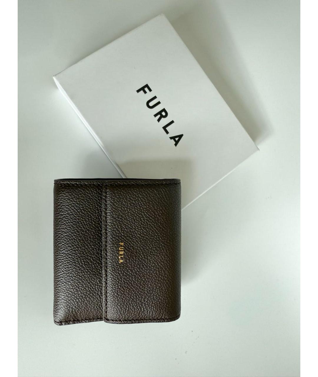FURLA Коричневый кожаный кошелек, фото 2