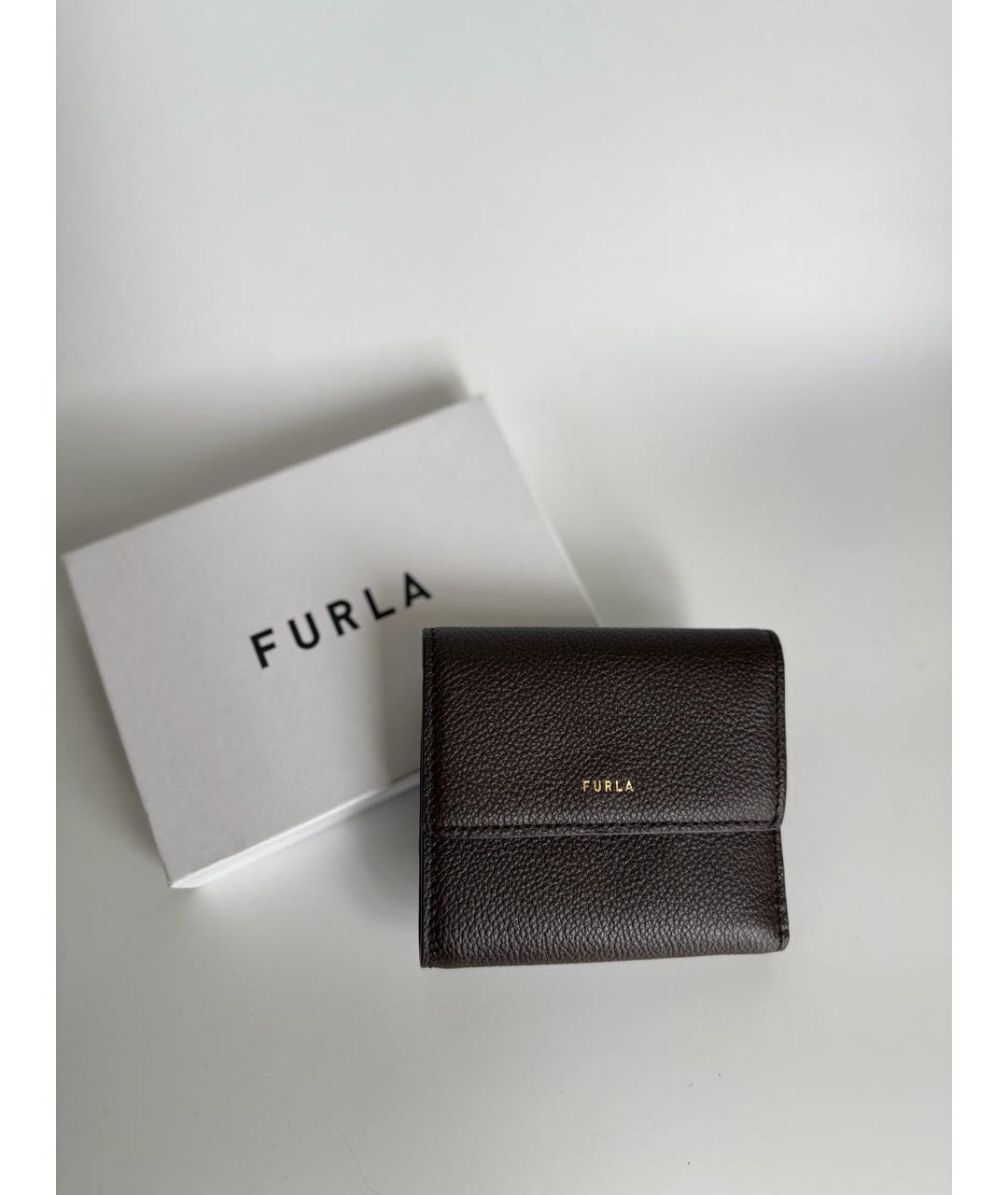 FURLA Коричневый кожаный кошелек, фото 7